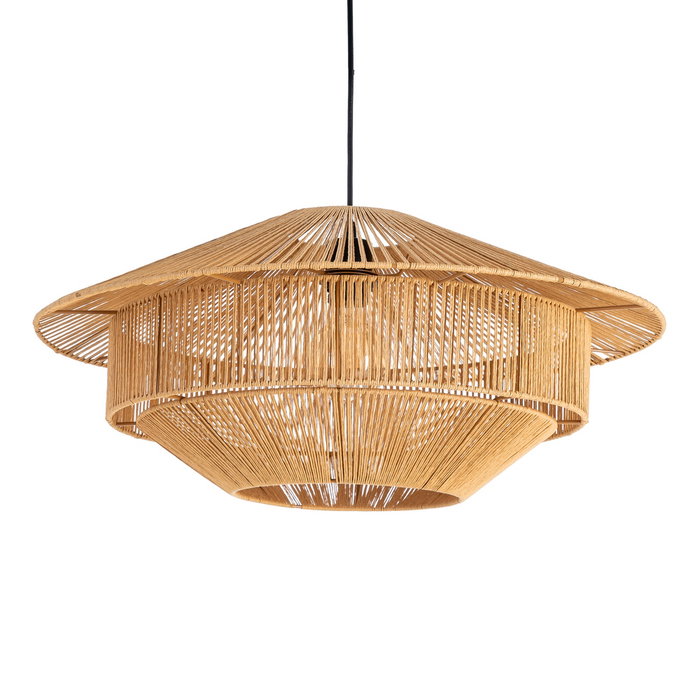 Lámpara Techo Natural Cuerda de Papel 60 X 60 X 27 cm Lámpara Techo Natural Cuerda de Papel 60 X 60 X 27 cm