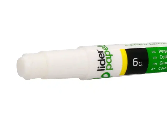 Liderpapel - Pegamento en barra sólido con forma de bolígrafo y clip, 6 g, para papel, cartón y manualidades escolares