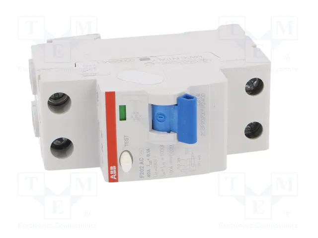 ABB F202AC-40/0.1 Interruptor Diferencial 2 Polos 40A 0,1A ABB F202AC-40/0.1 Interruptor Diferencial 2 Polos 40A 0,1A