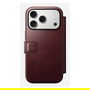 Nomad Folio Modern Leather para iPhone 17 Pro Burgundy Horween