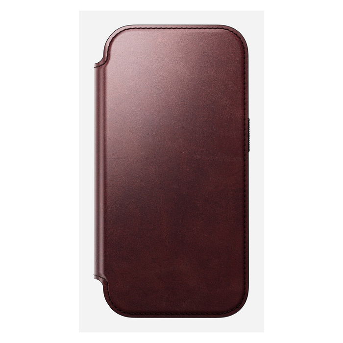 Nomad Folio Modern Leather para iPhone 17 Pro Burgundy Horween