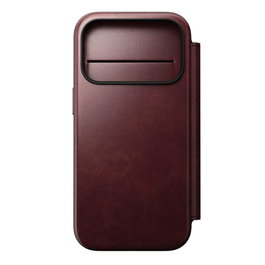 Nomad Modern Leather Folio para iPhone 17 Pro Burgundy Horween