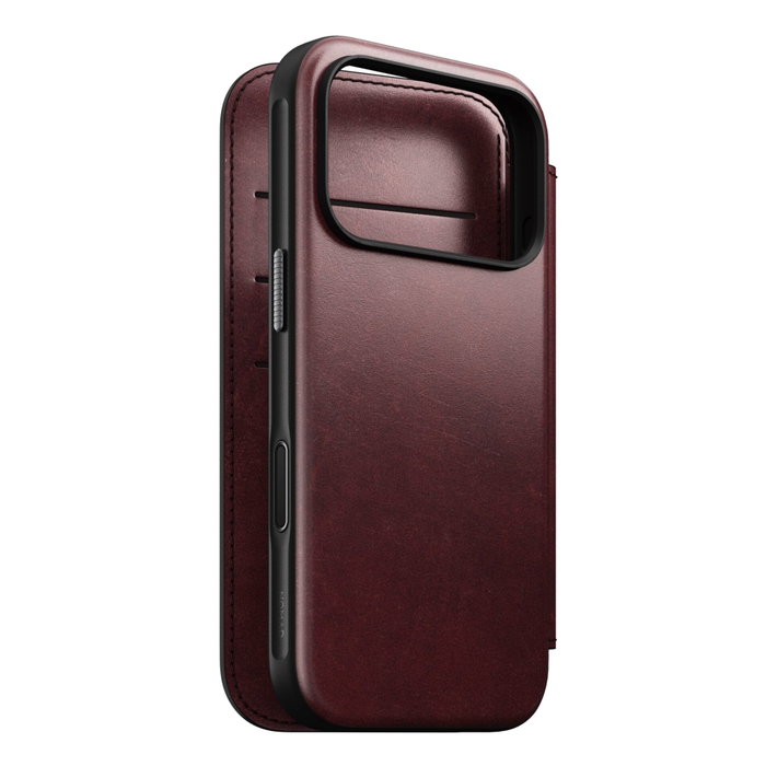 Nomad Modern Leather Folio para iPhone 17 Pro Burgundy Horween Nomad Modern Leather Folio para iPhone 17 Pro Burgundy Horween