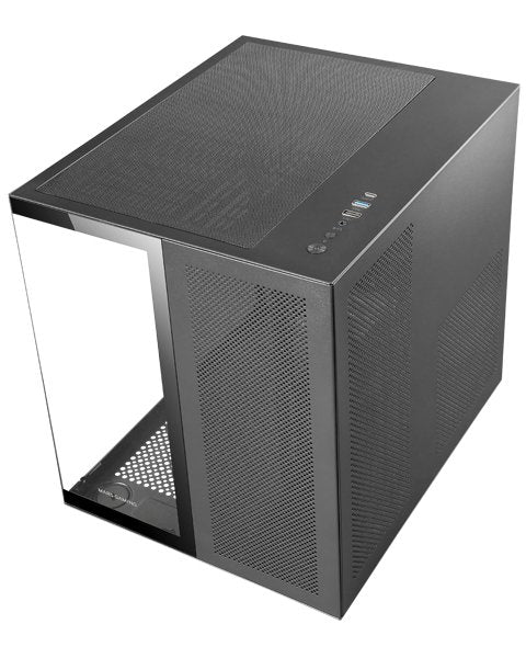 Mars Gaming MC-NOVAM Caja Gaming MicroATX Minitorre, Negro, Diseño Custom Doble Cristal Templado, Refrigeración para 7 Ventiladores y Líquida, USB-C, para Placas MicroATX/Mini-ITX