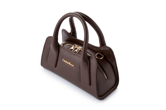 Lucky Bees Bolso de Mano Chocolate Brown en Cuero de Polivinilo Elegante y Sofisticado