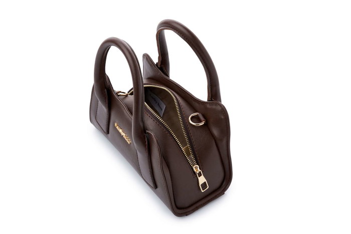 Lucky Bees Bolso de Mano Chocolate Brown en Cuero de Polivinilo Elegante y Sofisticado