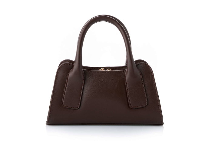Lucky Bees Bolso de Mano Chocolate Brown en Cuero de Polivinilo Elegante y Sofisticado