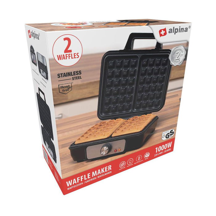 Alpina Máquina de Gofres 1000W 230V Alpina Máquina de Gofres 1000W 230V