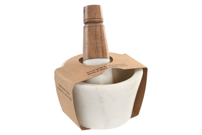 DKD Home Decor Mortero Urban Marmol 2025 Blanco Natural