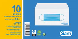SAM Paquete de 10 sobres para mascarillas 120x235 mm