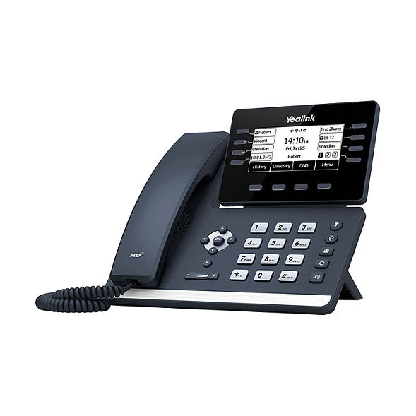 Yealink SIP-T53W Teléfono IP DECT Inalámbrico con 4 Auriculares, 8 Líneas, Pantalla LCD 3.7", Wi-Fi, Bluetooth, Gigabit Ethernet, VoIP