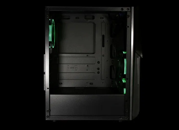 Droxio BURNER Caja de PC Gaming ATX, Cristal Templado Lateral, 3 Ventiladores RGB Incluidos, Compatible con Refrigeración Líquida 240mm, Negro