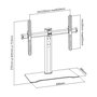 Equip® Soporte de Sobremesa para TV 650601, Soporte VESA 600x400 para Televisor de 32" a 55", Carga Máx. 40 kg, Base de Cristal, Negro