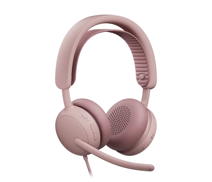 Logitech Zone Wired 2 (981-001616) Auriculares para Negocios con Cable USB-C/A, Cancelación Activa de Ruido, Rosa, Certificado para Microsoft Teams, Diadema Supraaural