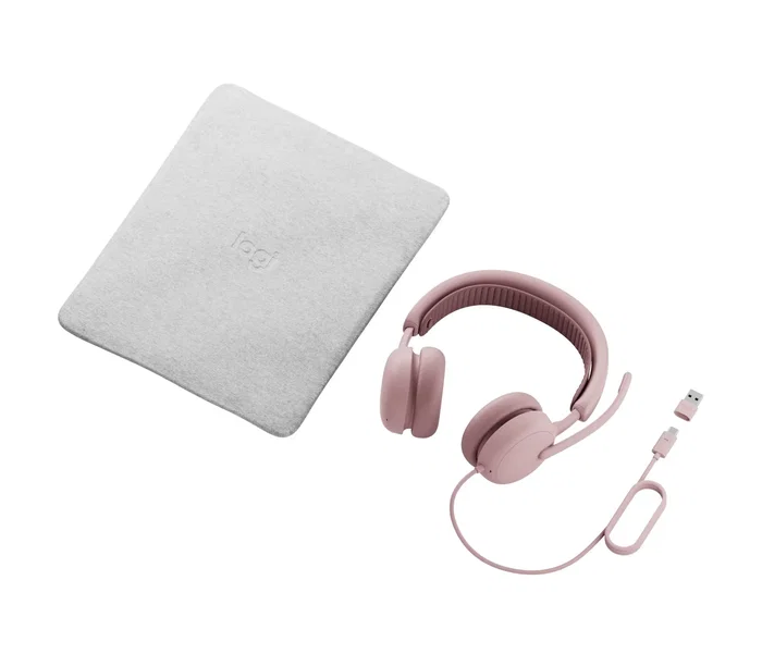 Logitech Zone Wired 2 (981-001616) Auriculares para Negocios con Cable USB-C/A, Cancelación Activa de Ruido, Rosa, Certificado para Microsoft Teams, Diadema Supraaural