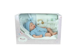 Muñecas Arias - Muñeca reborn Aina 40 cm con cuerpo de silicona, sexo niña, incluye cambiador y pañuelo babero, diseño español