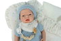 Muñecas Arias - Muñeca reborn Aina 40 cm con cuerpo de silicona, sexo niña, incluye cambiador y pañuelo babero, diseño español