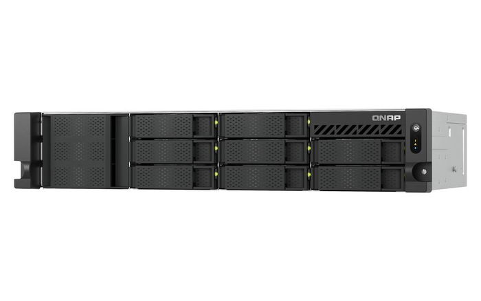 Qnap TS-855eU-RP Servidor NAS para Rack 2U, 8 Bahías, Procesador Intel Atom C5125 2.8 GHz, 8 GB RAM, 2x2.5GbE, Fuente de Alimentación Redundante
