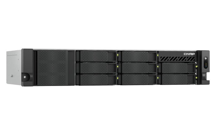 Qnap TS-855eU-RP Servidor NAS para Rack 2U, 8 Bahías, Procesador Intel Atom C5125 2.8 GHz, 8 GB RAM, 2x2.5GbE, Fuente de Alimentación Redundante