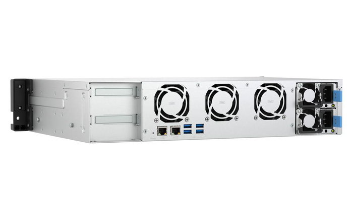 Qnap TS-855eU-RP Servidor NAS para Rack 2U, 8 Bahías, Procesador Intel Atom C5125 2.8 GHz, 8 GB RAM, 2x2.5GbE, Fuente de Alimentación Redundante