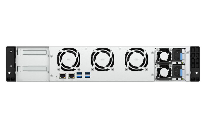 Qnap TS-855eU-RP Servidor NAS para Rack 2U, 8 Bahías, Procesador Intel Atom C5125 2.8 GHz, 8 GB RAM, 2x2.5GbE, Fuente de Alimentación Redundante