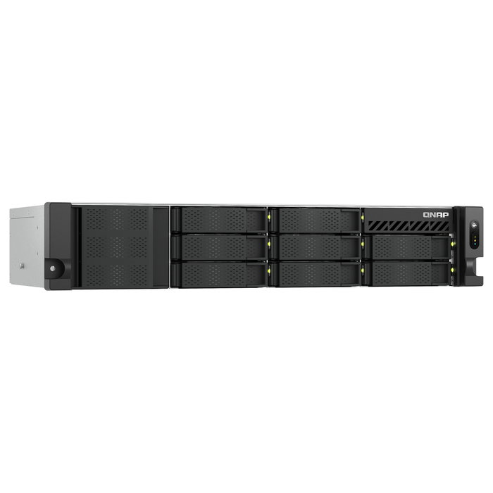 QNAP TS-855eU-RP-8G NAS Rackmontaje 2U 8 Bahías, Intel Atom C5125 8C 2.8GHz, 8GB RAM DDR4, 2x2.5GbE, 2xM.2 2280, 2xPCIe Gen3, 2xPSU