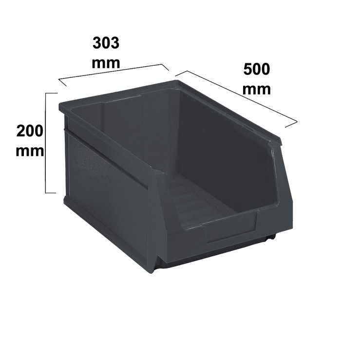 TAVGR Cubo de almacenaje industrial Gris 500X303 TAVGR Cubo de almacenaje industrial Gris 500X303