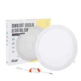 BX3 LIGHT Placa LED Empotrable 25W 2000Lm 6000K Circular Vida 40000h, Iluminación Interior Homogénea para Oficinas Comercios Cocinas