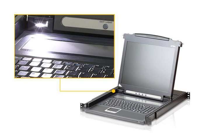 Aten CL1000 KVM Console con Pantalla LCD retroiluminada LED 17 Pulgadas, Panel Táctil, Teclado y Montaje en Rack 1U - Switch KVM Aten CL1000 KVM Console con Pantalla LCD retroiluminada LED 17 Pulgadas, Panel Táctil, Teclado y Montaje en Rack 1U - Switch KVM