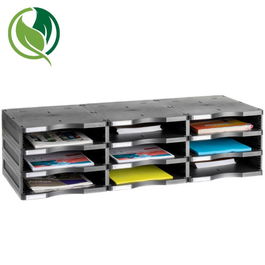 Archivo 2000 6533 NE Módulo Sostenible de Clasificación 9 Compartimentos 360x900x240 mm Color Negro