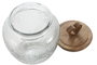 DKD Home Decor Bote de Cristal y Acacia con Diseño de Corazón, 1,3L