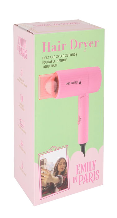 Inde Secador De Pelo Plegable Emily In Paris 7.5 cm ancho x 18.5 cm alto x 21.5 cm largo (6 Unidades)