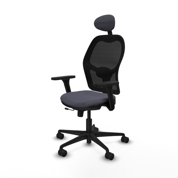 PIQUERAS Y CRESPO Silla de oficina Jorquera con mecanismo Sincro/Traslack, Gris oscuro y Negro