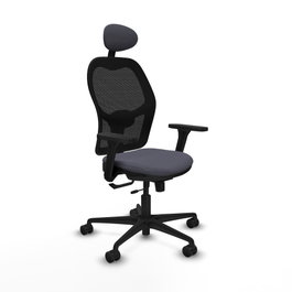 PIQUERAS Y CRESPO Silla de oficina Jorquera con mecanismo Sincro/Traslack, Gris oscuro y Negro