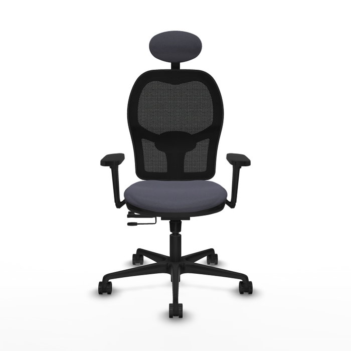 PIQUERAS Y CRESPO Silla de oficina Jorquera con mecanismo Sincro/Traslack, Gris oscuro y Negro