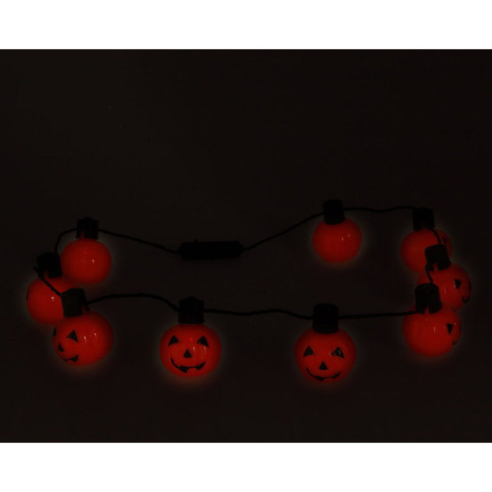 Atosa Guirnalda Decorativa de 92 cm con Calabazas Naranjas y Luz LED para Halloween