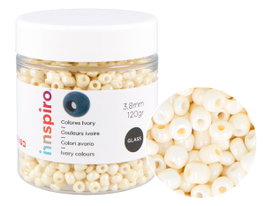 Innspiro Rocalla de Vidrio Redonda Ivory Crema 3,8mm 120g