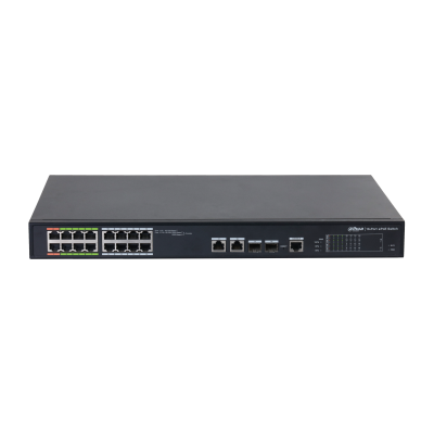 Dahua DH-LR2218-16ET-240-V2 Switch L2 Gestionable 16 Puertos (8 ePoE + 8 PoE), 2 Uplinks Gigabit/SFP Combo