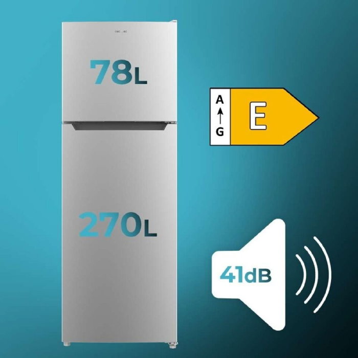 Frigorífico combinado Cecotec Bolero CoolMarket 2D 348 NF Inox Acero 348 L