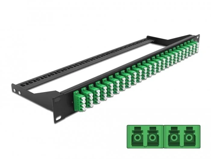 DeLOCK Panel de parches de fibra 19″ 24 puertos LC Quad verde DeLOCK Panel de parches de fibra 19″ 24 puertos LC Quad verde