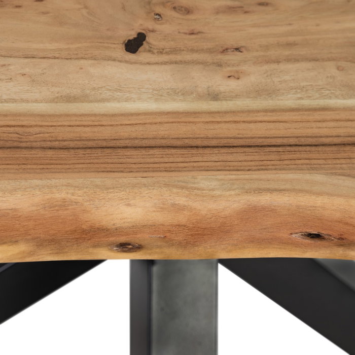 Mesa Comedor Natural-Negro 160 X 90 X 76 cm