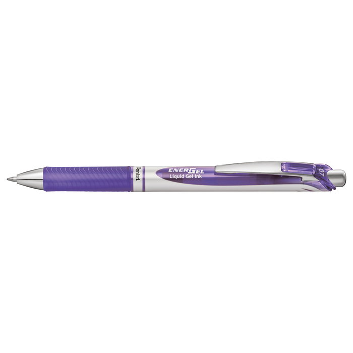 Pentel EnerGel BL77 Bolígrafo de gel de punta retráctil, Lila/Plata Pentel EnerGel BL77 Bolígrafo de gel de punta retráctil, Lila/Plata