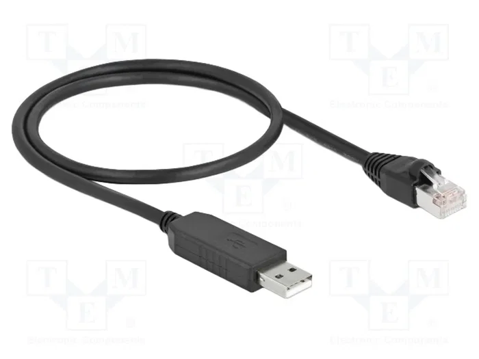 DeLOCK 64159 Cable de conexión serial USB 2.0 Tipo-A a RS-232 RJ45, 50 cm, Negro