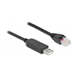 DeLOCK Cable de conexión serial USB 2.0 Tipo-A a RS-232 RJ45 50 cm Negro