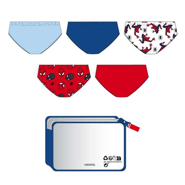 Cerdá Pack de Calzoncillos Single Jersey con Neceser Spiderman Multicolor
