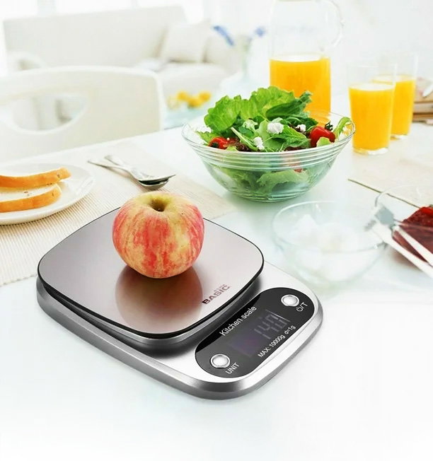 Inde Báscula de Cocina Digital 10 kg con Dimensiones 21.5x15.5x3 cm (12 Unidades)