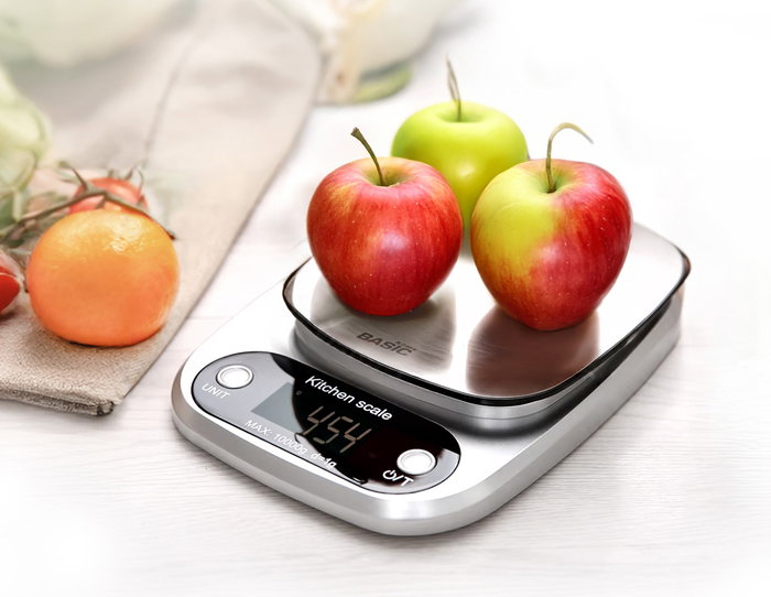 Inde Báscula de Cocina Digital 10 kg con Dimensiones 21.5x15.5x3 cm (12 Unidades)
