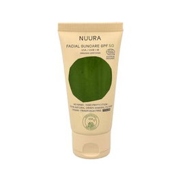 NUURA Crema Solar Facial SPF50 con Color 50 ml - Protector Solar Muy Alto, Facial con Tinte, para Piel Sensible y Deporte, Eco, Biodegradable