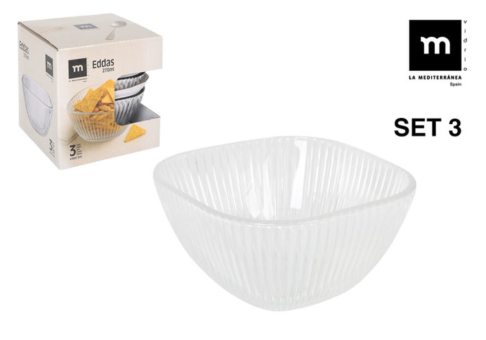 La Mediterranea Set de 3 Boles Eddas 270ml (12 Cajas) de ø10x5.3cm La Mediterranea Set de 3 Boles Eddas 270ml (12 Cajas) de ø10x5.3cm