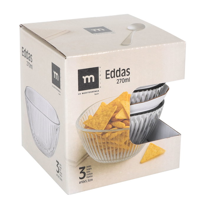 La Mediterranea Set de 3 Boles Eddas 270ml (12 Cajas) de ø10x5.3cm